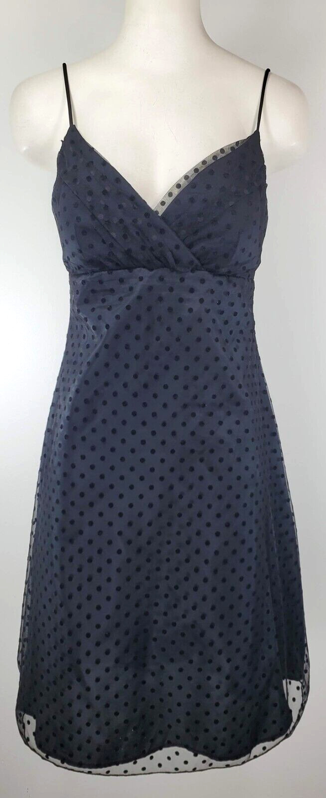 Onyx Nite Lined Dress Size Sheer Black w/ Textured Polka Dots