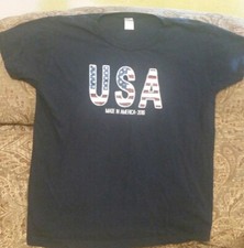 USA Made In America 2016 Graphic T-Shirt ~ UNISEX/YOUTH NAVY XL 14-16