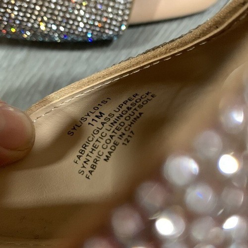 Steve Madden Nude Rhinestone Slip-On Heeled Sandals size 11 - Picture 6 of 9