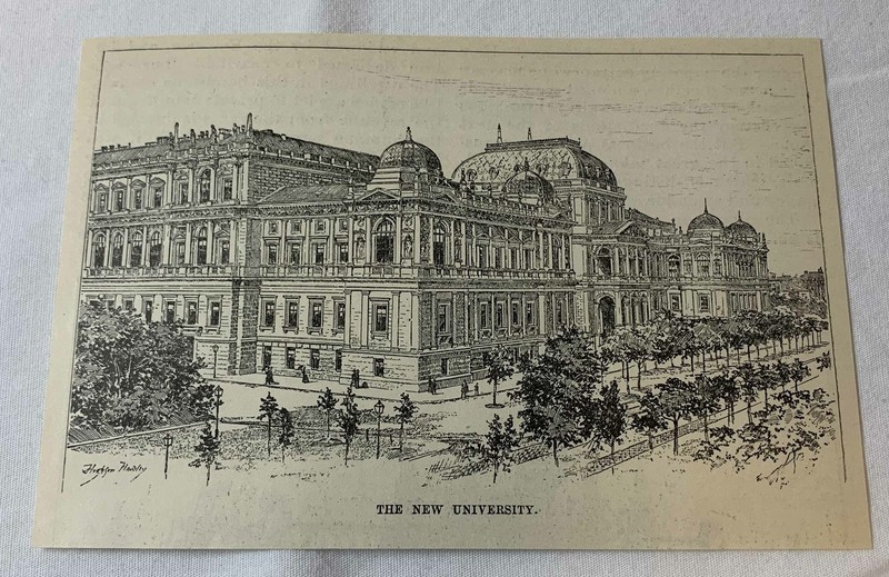 1889 magazine engraving ~ THE NEW UNIVERSITY Vienna, Austria
