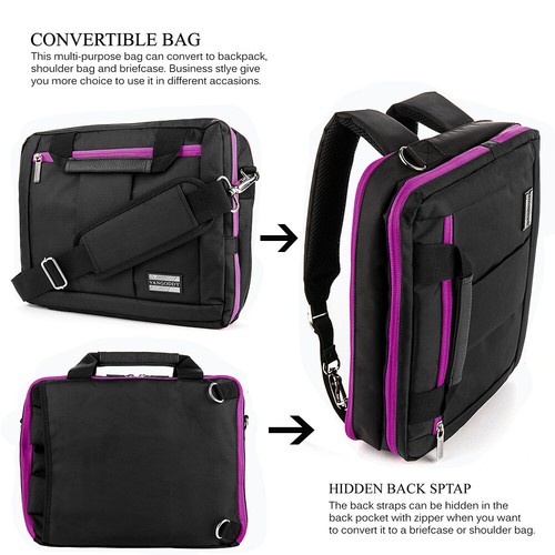 VanGoddy Tablet Backpack Messenger Bag Case For 12.4" Samsung Galaxy Tab S9 FE+ - Picture 2 of 16