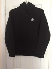 Adidas Youth Black / White Logo 100 Cotton Hoodie Sweatshirt Size XS
