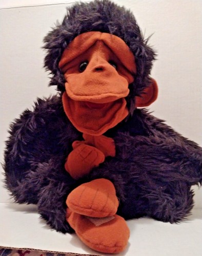 FOLKMANIS RETIRED Dark Brown/Orange MONKEY WRAP AROUND PUPPET RARE Folktails - Picture 3 of 11
