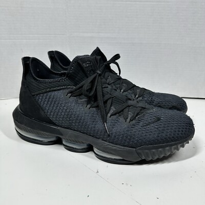 Size 13 - Nike LeBron 16 Low Triple Black for sale online | eBay