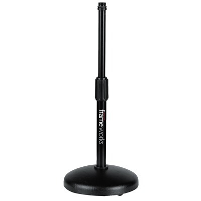 Gator Frameworks Round Base Desktop Podcast Vocal Microphone Mic Stand