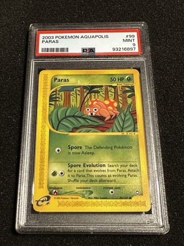 PARAS 2003 Pokemon Aquapolis 99/147 PSA 9 Mint