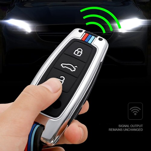 For Audi A3 A6 C8 A7 A8 Q7 Q8 Metal Key Fob Case Shell Cover Key Chain Ring - Picture 6 of 11