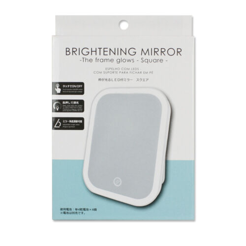 DAISO Brightening LED Mirror Square (Stand Type) Japan Import [Brand-New] - 第 1/10 張圖片