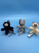 Pound Purrries 3 Kittens Cats 1995 Grey Tan Black Plush Galoob Pound Puppies Set