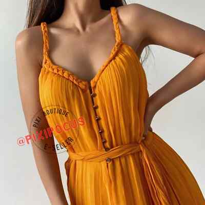 関税なし 送料無料 Dress ZARA NEW LIMITED EDITION SILK BLEND DRESS $169 YELLOW XS