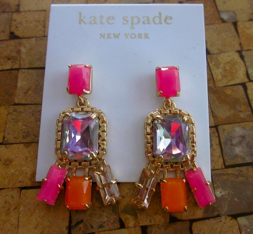 NWT Kate Spade Gold Filled Tokyo City Dangling Chandelier Earrings WBRU8834 - Picture 6 of 6