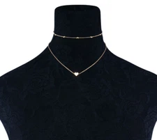 Layered Heart Pendant Chain Necklace Women's Fashion Jewelry 34-1
