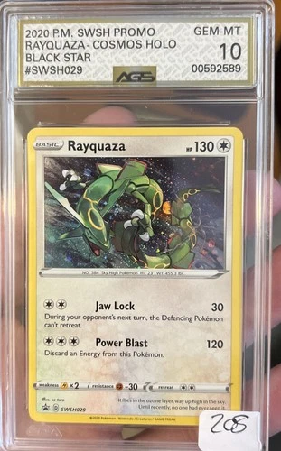 2024 POKEMON BLACK STAR PROMOS COSMOS HOLO SWSH029 RAYQUAZA - PSA 10