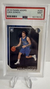 PSA 9 - Luka Doncic - 2018 Panini Hoops #268 RC rookie nba mavs rare