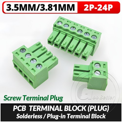 #ad 2.54mm Pitch PCB Mount Terminal Block Plug in Screw Connector Set 2 Pin 16 Pin $232.09