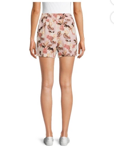 Shorts Women’s Size Large(12-14)Pink Tropical Elastic Waist Linen New With Tag - Picture 5 of 5