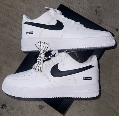 Men's Size 11 Supreme Nike Air Force 1 Low AF1 White Black CU9225