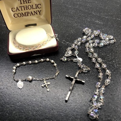 Rosary Cross Communion Easter Catholic Prayer Beaded Bracelet 4 Pieces Italy