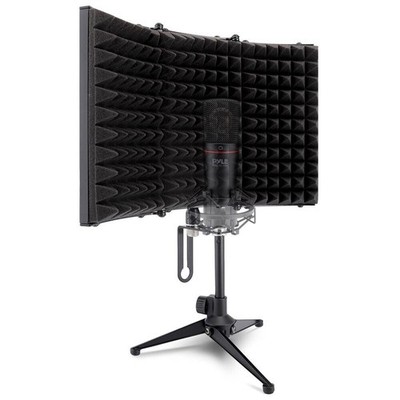 Pyle Portable Microphone Isolation Shield, Quick & Easy Setup for Booth PSMRS08