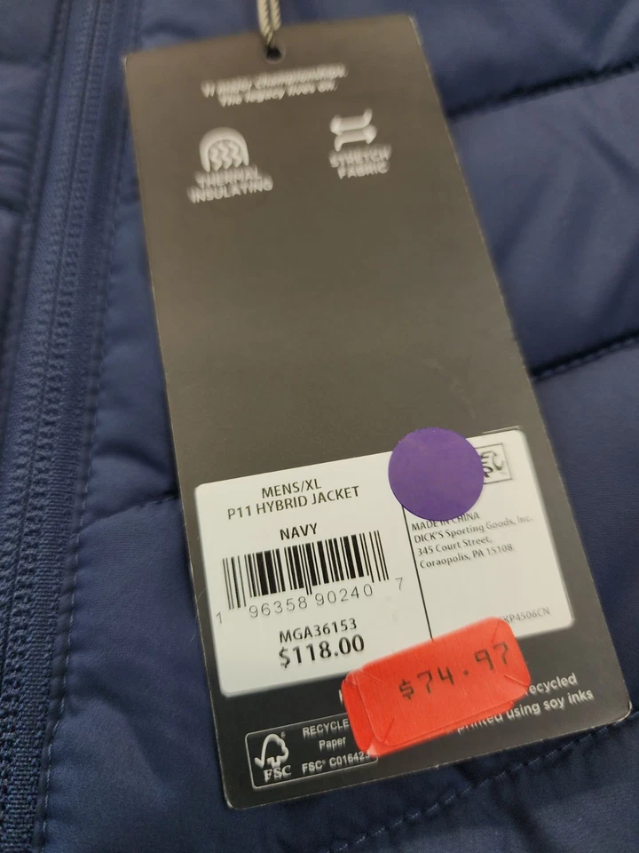 Nueva chaqueta híbrida Walter Hagen Golf Performance para hombre cremallera completa talla XL $118 Foto 4 de 4