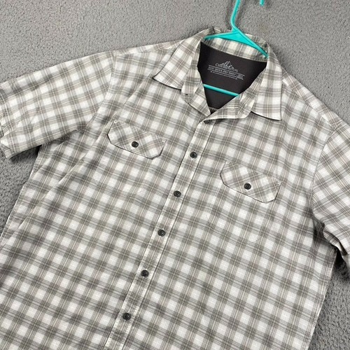 Croft & Barrow Quick Dry Button Shirt Men's XLT Grray White Plaid Outdoors - Picture 2 of 10