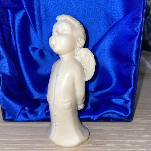 Vintage Marble Christmas Caroler Angel - Made in Italy
