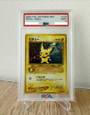 PSA 9 MINT | 2000 Pokémon Japanese Pichu #172 | Neo Genesis Holo