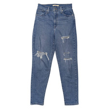 Levi's High-Waisted Mom Jeans Womens 28 Tapered 90s Style Distressed Denim EUC