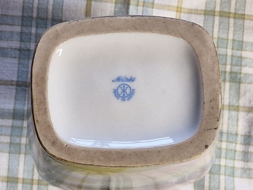Vintage 1920s-30s Noritake Cobalt Blue Gilt Moriage Scenic Lake Landscape Vase (photo 2)
