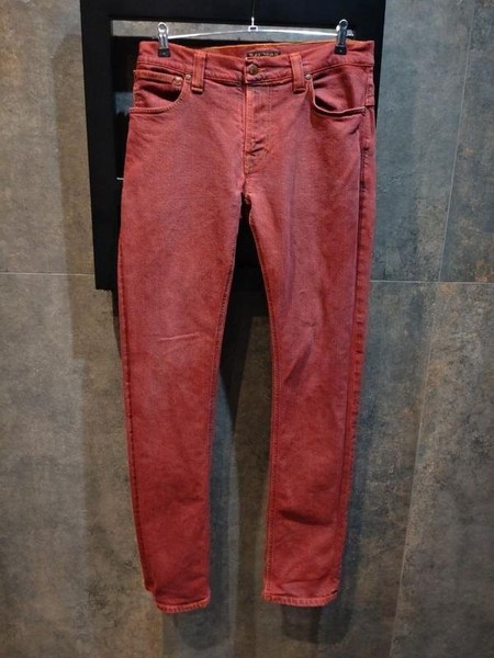 Men Nudie Jeans Jeans Red Denim W32L34