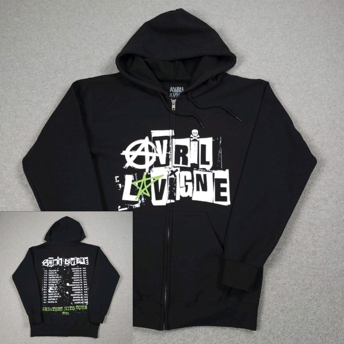 Avril Lavigne Hoodie Men Small Black Official Greatest Hits Tour