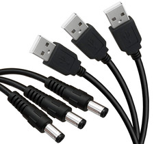 3-Pack 6Ft USB 2.0 Type a Male to DC 5.5 X 2.1Mm DC 5V Power Barrel Plug Connect