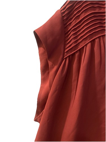 Daniel Rainn V-Neck Top Pleated Front Cap Sleeves Spice Size XL NWT - Picture 6 of 7