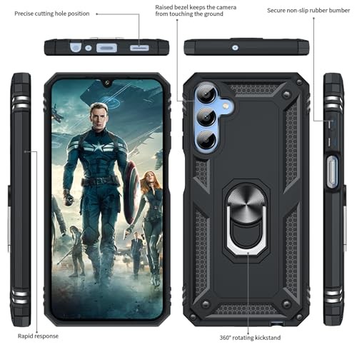 for Galaxy-A15-5G-Case: Samsung A15 5G Case with Screen Protectors Matte black - Picture 3 of 7