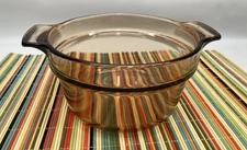 Vision Corning Ware France V-20-B Amber Double Boiler Insert W/ Pyrex Lid EUC