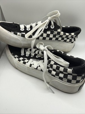 Women's Mudd Poppy Black & White Checkered Tie Shoes Size 7.5 NWOT Yk2