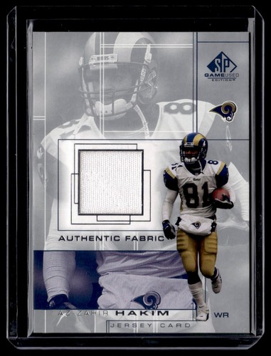 2001 SP GAME USED EDITION AUTHENTIC FABRIC AZ-ZAHIR HAKIM LOS ANGELES RAMS #AZ