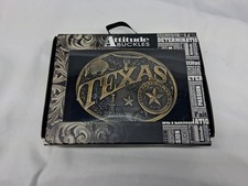 Montana Silversmiths Men's Texas State Heritage Attitude Belt Buckle Open Box