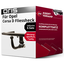 Für Corsa D Fliessheck S07 (Oris) Anhängerkupplung abnehmbar + E-Satz 7pol top