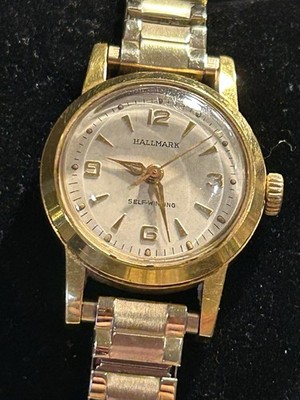 Vintage Hallmark Self-Winding Automatic Watch Gold Tone Incabloc 24+ hrs Runtest