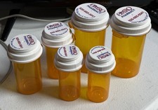 6 Empty Amber Prescription Rx Bottles Cleaned Crafts Storage 3 Sizes