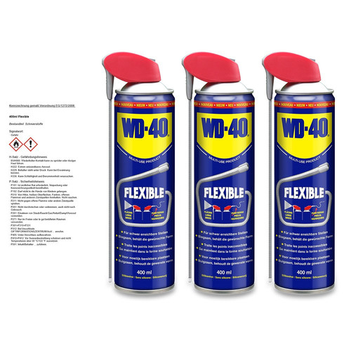 WD-40® 3x 400ml MULTIFUNKTIONSPRODUKT FLEXIBLE MULTIFUNKTIONSÖL VIELZWECKÖL