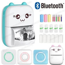 Mini Pocket Thermal Printer Wireless Bluetooth Photo Sticker Paper Inkless Print