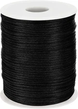 2MM 110Y Black Nylon Cord Satin String Beading Thread Macrame Kumihimo Jewelry C