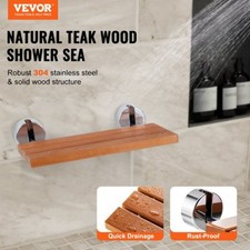 Folding Teak Shower Seat 201 x 132 Unfolded Wall Mounted Fold Up Shower Bench