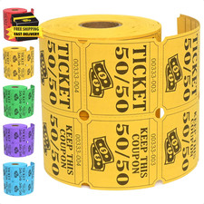 500 Double Roll Raffle Tickets, 50/50 Raffle Cards, Entry Form with Name, Addres