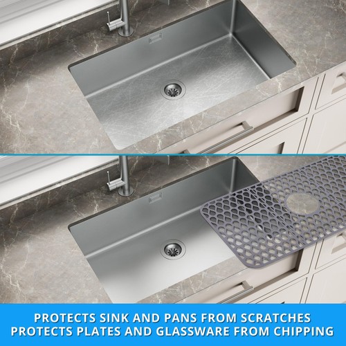 Silicone Sink Mat - 26"x14" Large Non-Slip Farmhouse Sink Protector, Eco-Frie... - 第 3/8 張圖片
