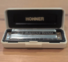 HOHNER Marine Band 1896 Diatonic Harmonica Key of D Silver w/ Case