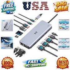 USB C Docking Station 4 Monitors,13 in 1 Lapt...