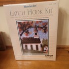 NEW WonderArt Latch Hook Kit #4109 Caron 15"x20" COUNTRY CHURCH Sealed — photo 1